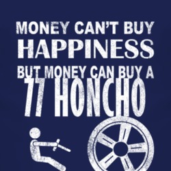Money Cant Buy Happiness 1977 Honcho Dark Distressed T Shirt