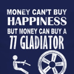 Money Cant Buy Happiness 1977 Jeep Gladiator Dark Distressed T Shirt
