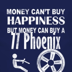 Money Cant Buy Happiness 1977 Pontiac Phoenix Dark Distressed T Shirt