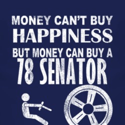 Money Cant Buy Happiness 1978 Chevy Senator Dark Distressed T Shirt
