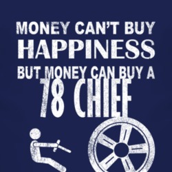 Money Cant Buy Happiness 1978 Chief Dark Distressed T Shirt