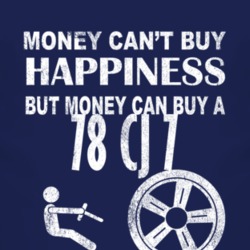 Money Cant Buy Happiness 1978 CJ 7 Dark Distressed T Shirt