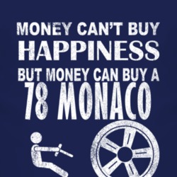 Money Cant Buy Happiness 1978 Dodge Monaco Dark Distressed T Shirt