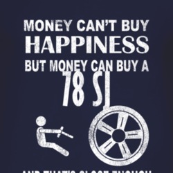 Money Cant Buy Happiness 1978 SJ Dark Distressed T Shirt