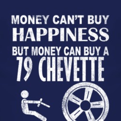 Money Cant Buy Happiness 1979 Chevy Chevette Dark Distressed T Shirt