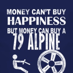 Money Cant Buy Happiness 1979 Chrysler Alpine Dark Distressed T Shirt