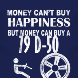 Money Cant Buy Happiness 1979 Chrysler D-50 Dark Distressed T Shirt