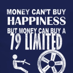 Money Cant Buy Happiness 1979 Limited Dark Distressed T Shirt