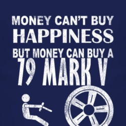 Money Cant Buy Happiness 1979 Lincoln Mark V Dark Distressed T Shirt