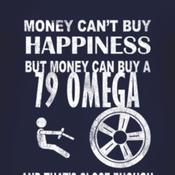 Money Cant Buy Happiness 1979 Oldsmobile Omega Dark Distressed T Shirt
