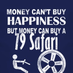 Money Cant Buy Happiness 1979 Pontiac Safari Dark Distressed T Shirt