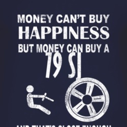 Money Cant Buy Happiness 1979 SJ Dark Distressed T Shirt