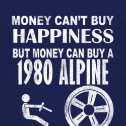 Money Cant Buy Happiness 1980 Chrysler Alpine Dark Distressed T Shirt
