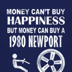 Money Cant Buy Happiness 1980 Chrysler Newport Dark Distressed T Shirt