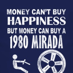 Money Cant Buy Happiness 1980 Dodge Mirada Dark Distressed T Shirt