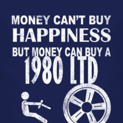 Money Cant Buy Happiness 1980 LTD Dark Distressed T Shirt