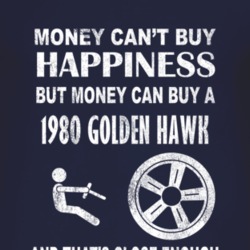 Money Cant Buy Happiness 1980 Golden Hawk Dark Distressed T Shirt