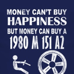 Money Cant Buy Happiness 1980 M 151 A2 Dark Distressed T Shirt