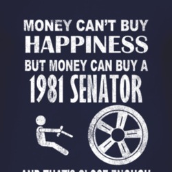 Money Cant Buy Happiness 1981 Chevy Senator Dark Distressed T Shirt
