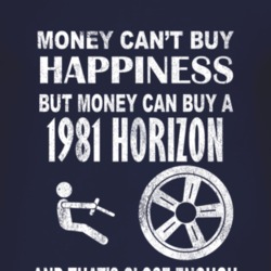 Money Cant Buy Happiness 1981 Chrysler Horizon Dark Distressed T Shirt