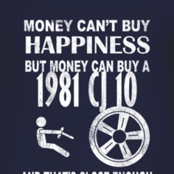 Money Cant Buy Happiness 1981 CJ 10 Dark Distressed T Shirt