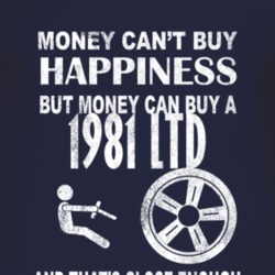 Money Cant Buy Happiness 1981 LTD Dark Distressed T Shirt