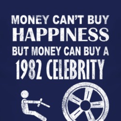 Money Cant Buy Happiness 1982 Chevy Celebrity Dark Distressed T Shirt