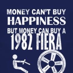 Money Cant Buy Happiness 1982 Fiera Dark Distressed T Shirt