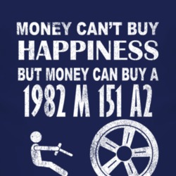 Money Cant Buy Happiness 1982 M 151 A2 Dark Distressed T Shirt