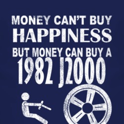 Money Cant Buy Happiness 1982 Pontiac J2000 Dark Distressed T Shirt