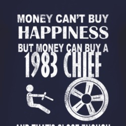 Money Cant Buy Happiness 1983 Chief Dark Distressed T Shirt