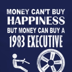 Money Cant Buy Happiness 1983 Chrysler Executive Dark Distressed T Shi