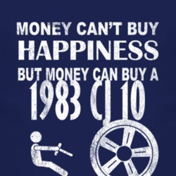 Money Cant Buy Happiness 1983 CJ 10 Dark Distressed T Shirt