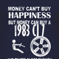 Money Cant Buy Happiness 1983 CJ 7 Dark Distressed T Shirt