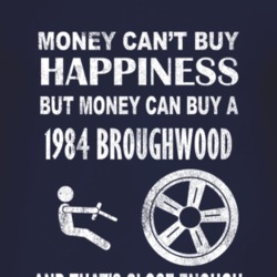 Money Cant Buy Happiness 1984 Broughwood Dark Distressed T Shirt