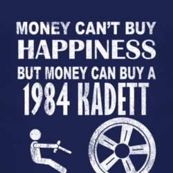 Money Cant Buy Happiness 1984 Chevy Kadett Dark Distressed T Shirt