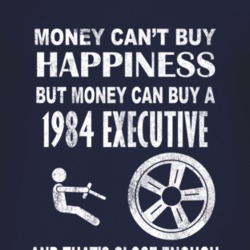 Money Cant Buy Happiness 1984 Chrysler Executive Dark Distressed T Shi