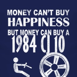 Money Cant Buy Happiness 1984 CJ 10 Dark Distressed T Shirt