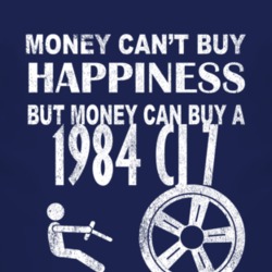 Money Cant Buy Happiness 1984 CJ 7 Dark Distressed T Shirt