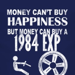 Money Cant Buy Happiness 1984 EXP Dark Distressed T Shirt