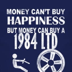 Money Cant Buy Happiness 1984 LTD Dark Distressed T Shirt
