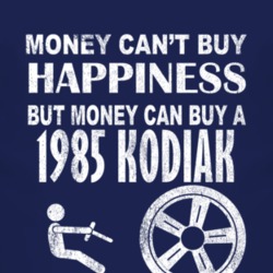Money Cant Buy Happiness 1985 Chevy Kodiak Dark Distressed T Shirt