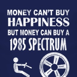 Money Cant Buy Happiness 1985 Chevy Spectrum Dark Distressed T Shirt