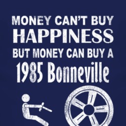 Money Cant Buy Happiness 1985 Pontiac Bonneville Dark Distressed T Shi