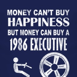 Money Cant Buy Happiness 1986 Chrysler Executive Dark Distressed T Shi