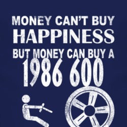 Money Cant Buy Happiness 1986 Dodge 600 Dark Distressed T Shirt