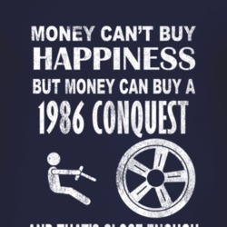 Money Cant Buy Happiness 1986 Dodge Conquest Dark Distressed T Shirt