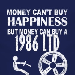 Money Cant Buy Happiness 1986 LTD Dark Distressed T Shirt