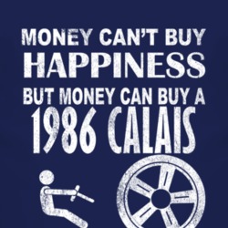 Money Cant Buy Happiness 1986 Oldsmobile Calais Dark Distressed T Shir