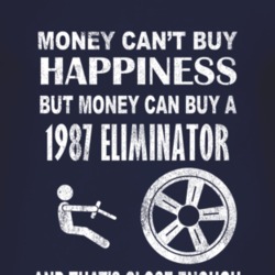 Money Cant Buy Happiness 1987 Eliminator Dark Distressed T Shirt